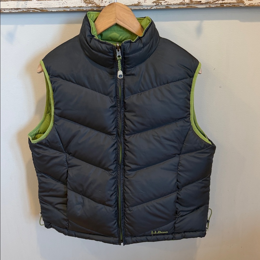 L. L. Bean Womens Goose Down Reversible Puffer Vest Size Large